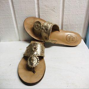 Jack Rogers Jack Flat Sandals Size 8 Gold